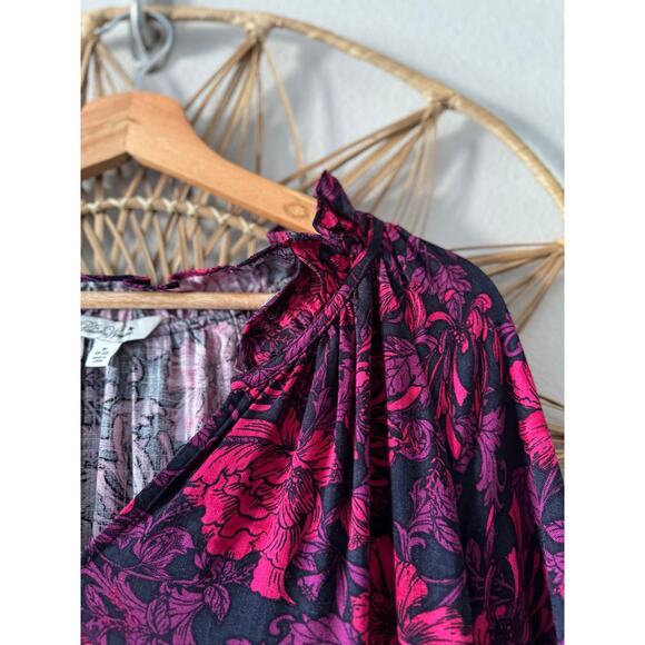 Pioneer Woman Purple Pink Floral Fall Midi Maxi Dress Boho Cottage *no belt*(M) - Picture 8 of 15